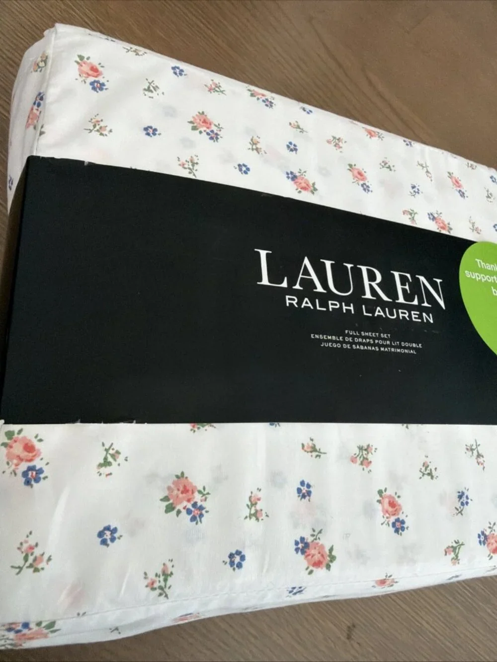 Ralph Lauren Full Sheet Set Spring Cottage Small Floral Pink Blue Farmhouse Chic